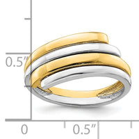 14k Two-Tone Crossover Band-R896