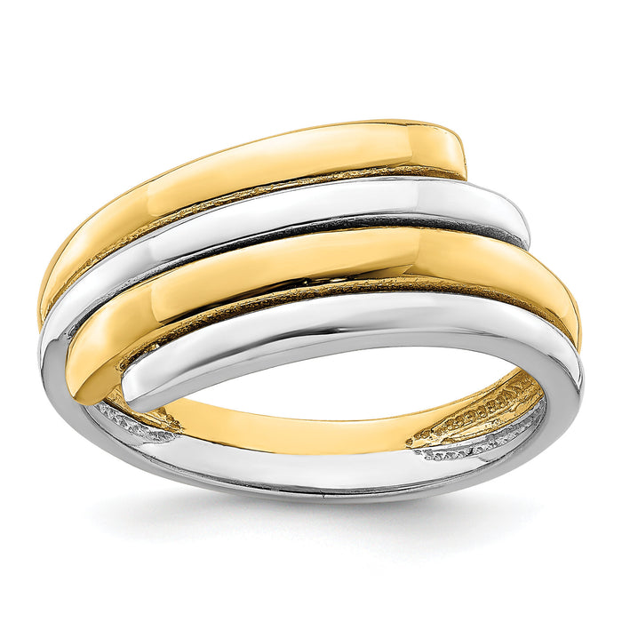 14k Two-Tone Crossover Band-R896