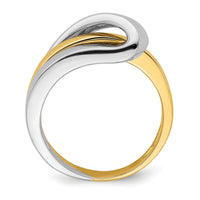 14k Two-Tone Polished w/ Folded Design Band-R897