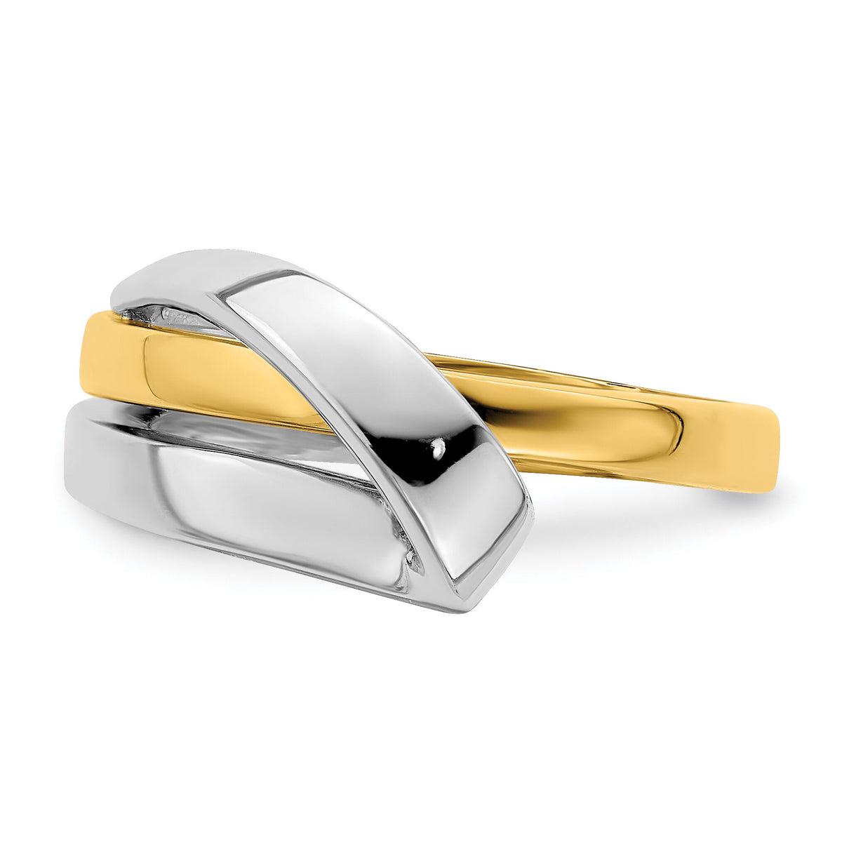 14k Two-Tone Polished w/ Folded Design Band-R897