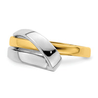 14k Two-Tone Polished w/ Folded Design Band-R897