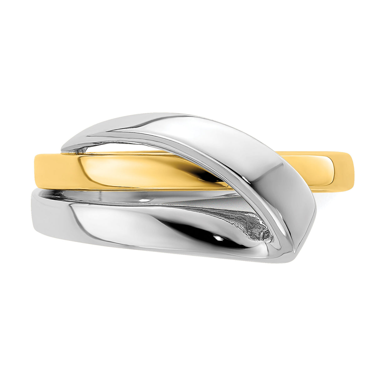 14k Two-Tone Polished w/ Folded Design Band-R897