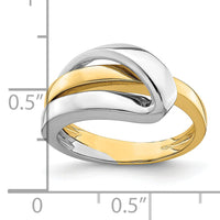 14k Two-Tone Polished w/ Folded Design Band-R897