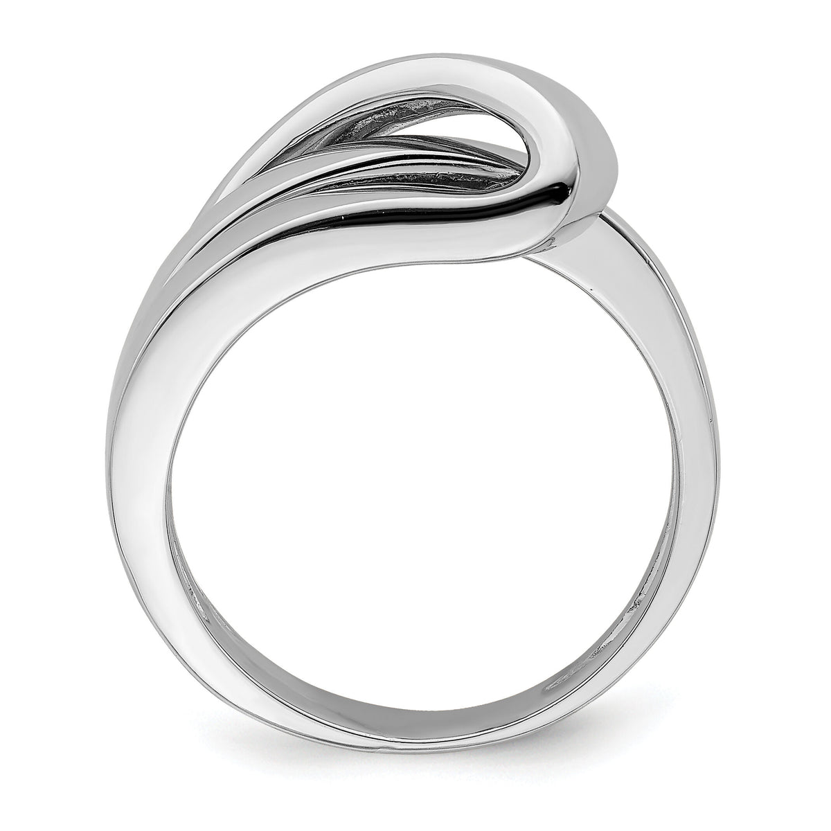 14K White Gold Polished W/ Folded Design Band-R897W