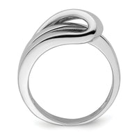 14K White Gold Polished W/ Folded Design Band-R897W