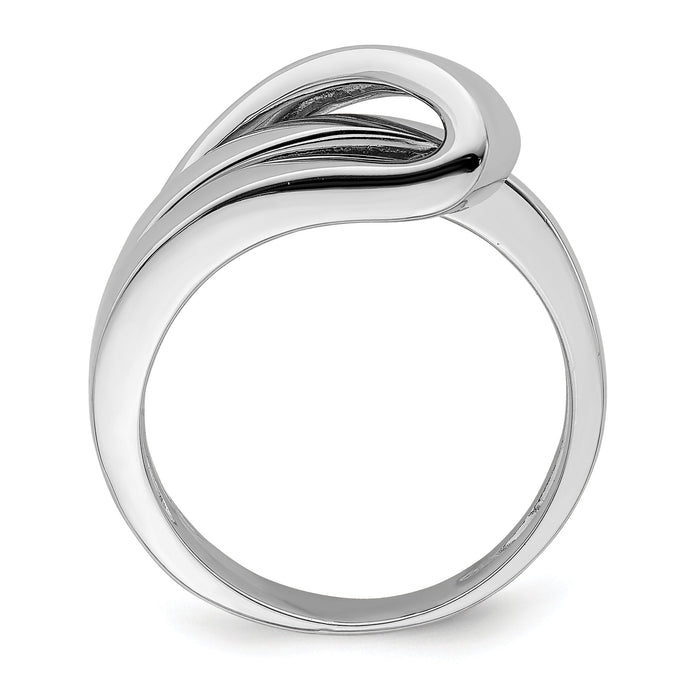 14K White Gold Polished W/ Folded Design Band-R897W