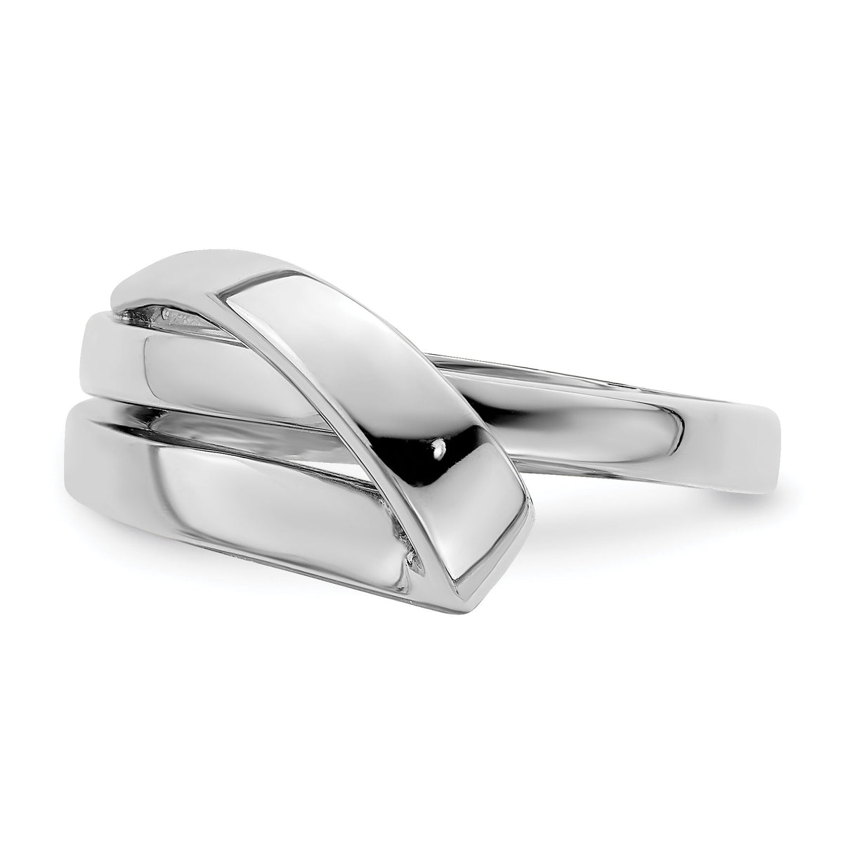 14K White Gold Polished W/ Folded Design Band-R897W