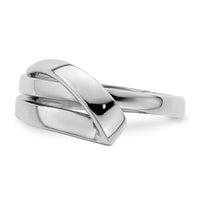 14K White Gold Polished W/ Folded Design Band-R897W