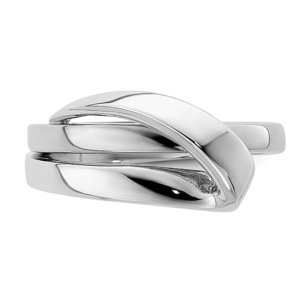 14K White Gold Polished W/ Folded Design Band-R897W
