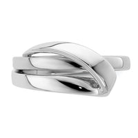 14K White Gold Polished W/ Folded Design Band-R897W