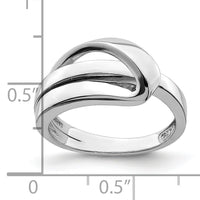 14K White Gold Polished W/ Folded Design Band-R897W