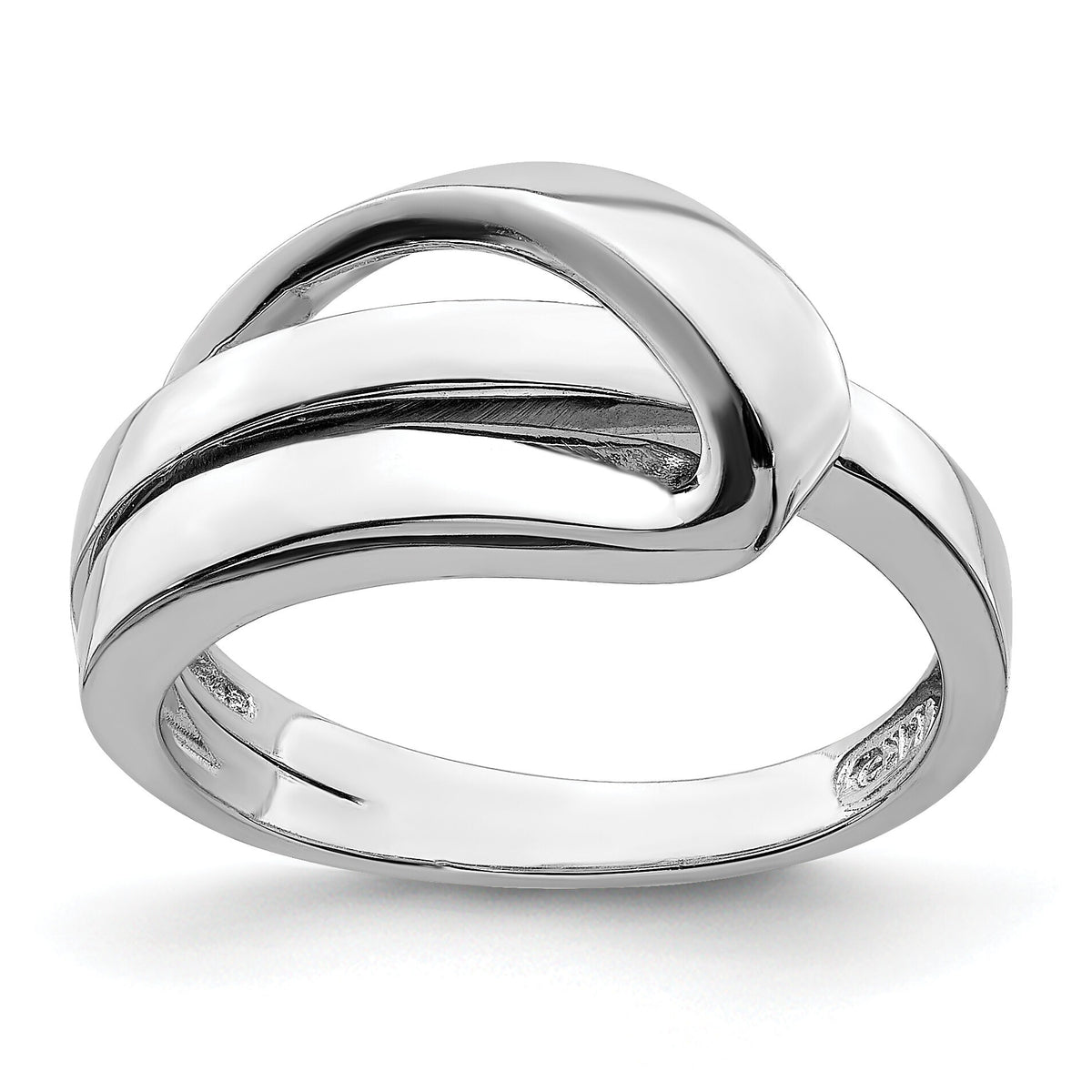 14K White Gold Polished W/ Folded Design Band-R897W