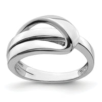 14K White Gold Polished W/ Folded Design Band-R897W