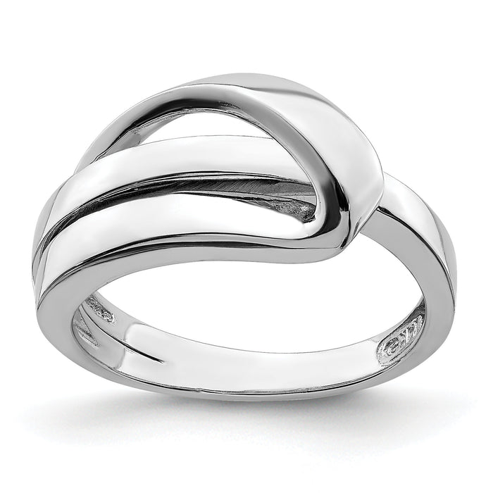 14K White Gold Polished W/ Folded Design Band-R897W