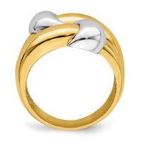 14K Two-Tone Polished Knot Dome Band-R906