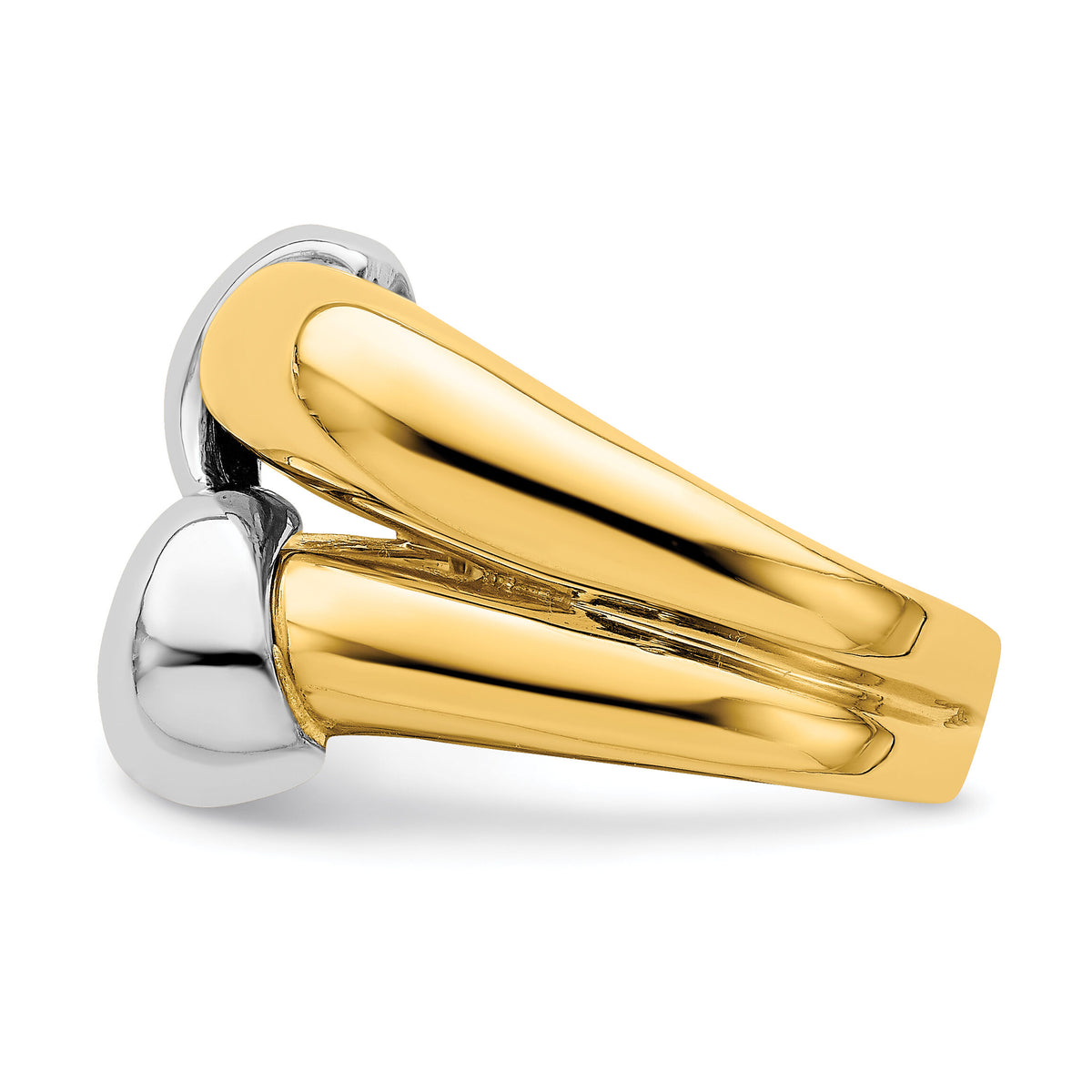 14K Two-Tone Polished Knot Dome Band-R906