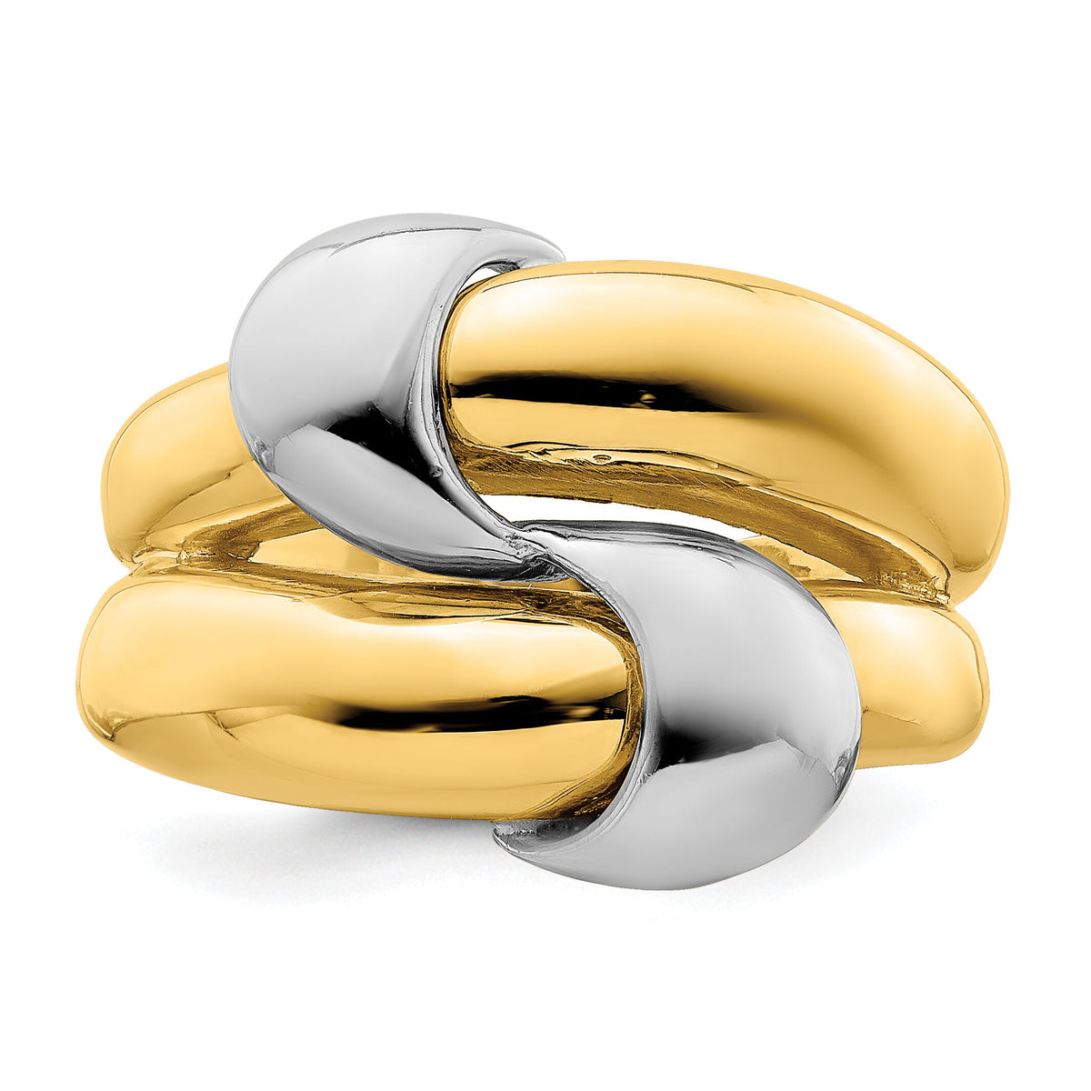 14K Two-Tone Polished Knot Dome Band-R906