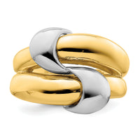 14K Two-Tone Polished Knot Dome Band-R906