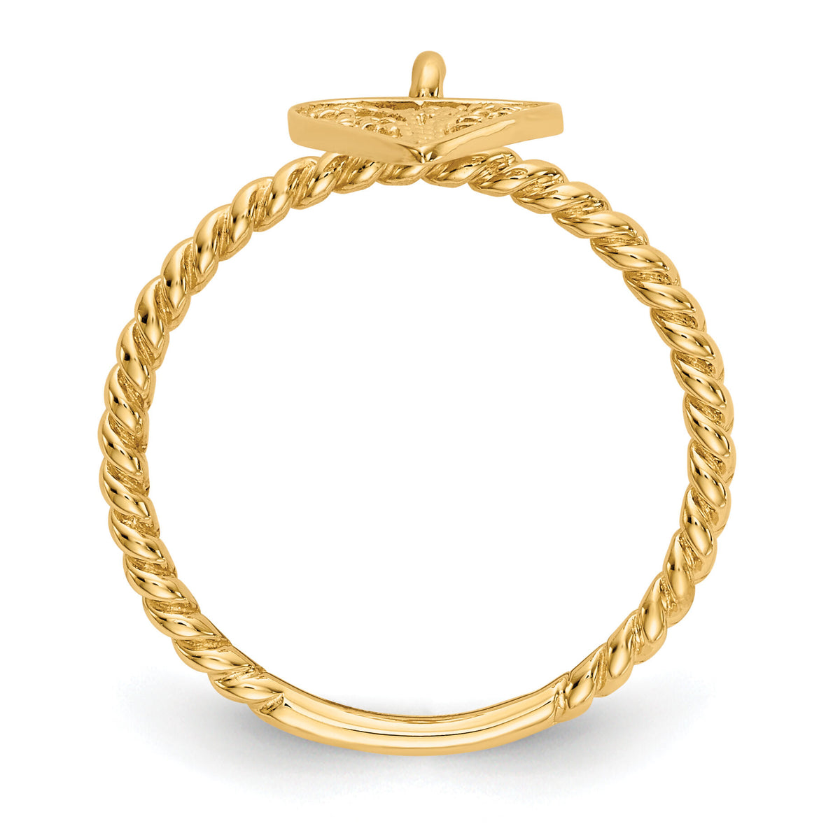 14k Dangle Heart Ring-R91