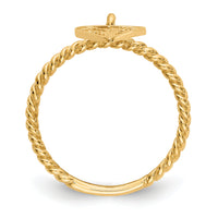 14k Dangle Heart Ring-R91