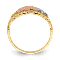 14k Two-Tone w/ White RH Two Elephants Ring-R924
