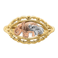 14k Two-tone w/White Rhodium Two Elephants Ring-R925