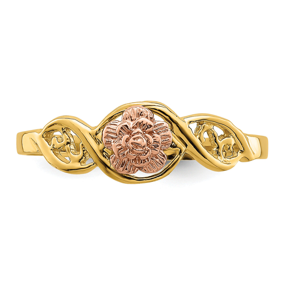 14k Two-Tone Flower Ring-R932