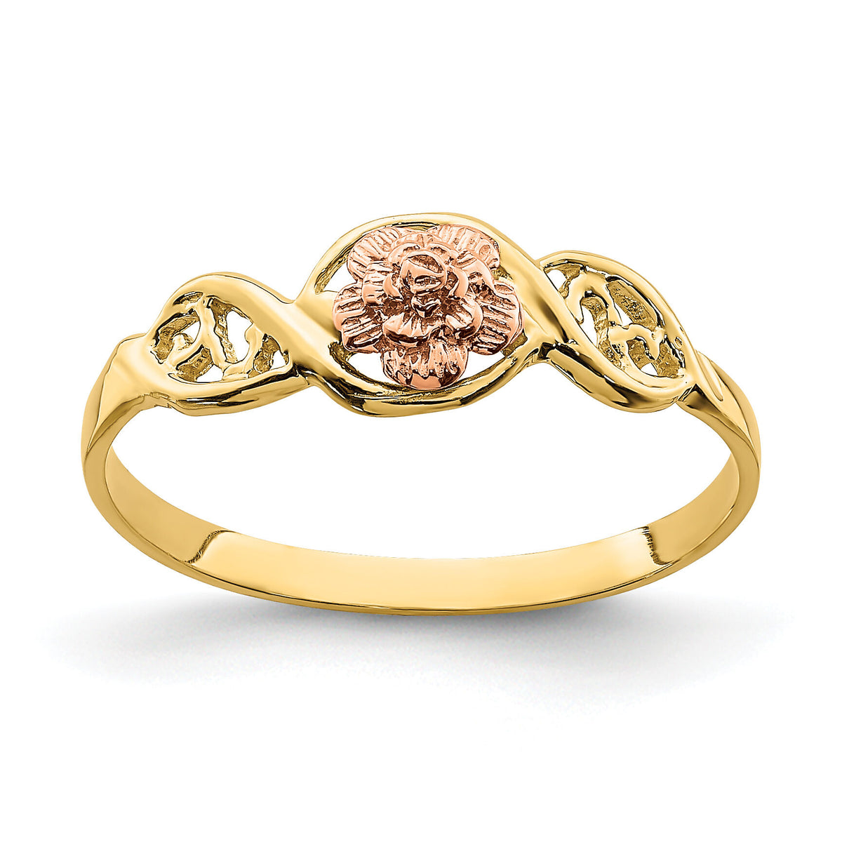 14k Two-Tone Flower Ring-R932