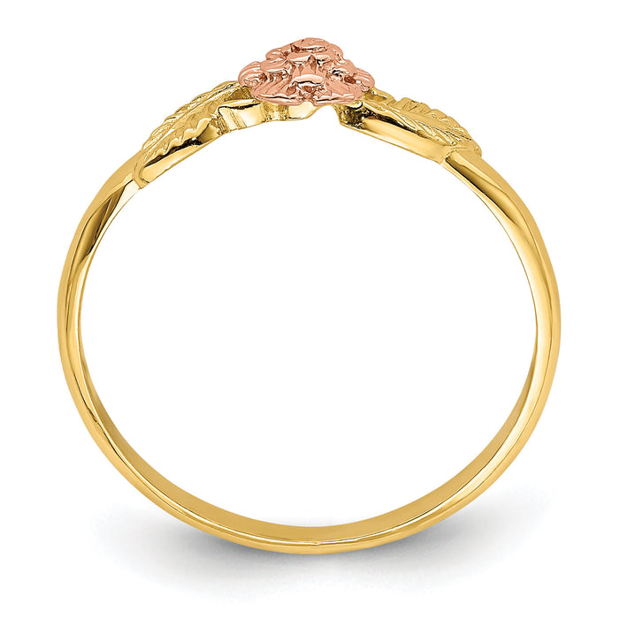 14k Two Tone D/C Leaves w/ Flower Ring-R933