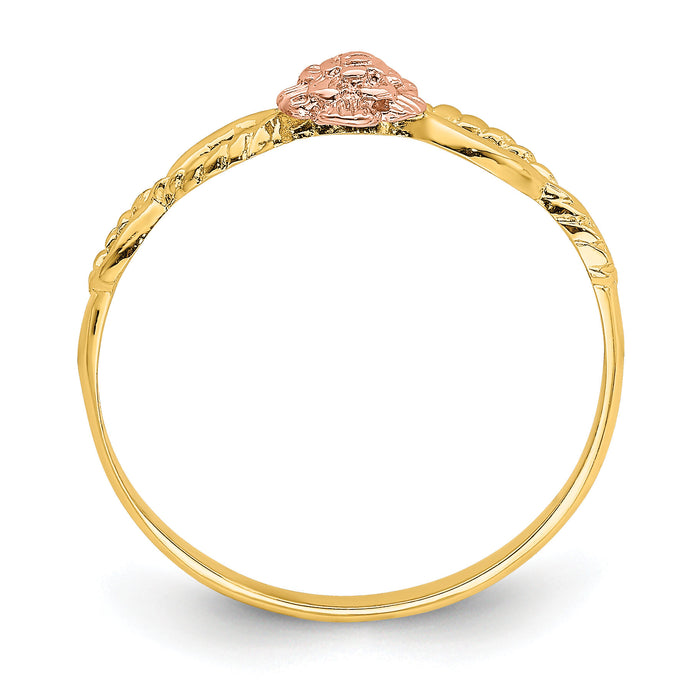 14k Two-Tone Flower Ring-R934