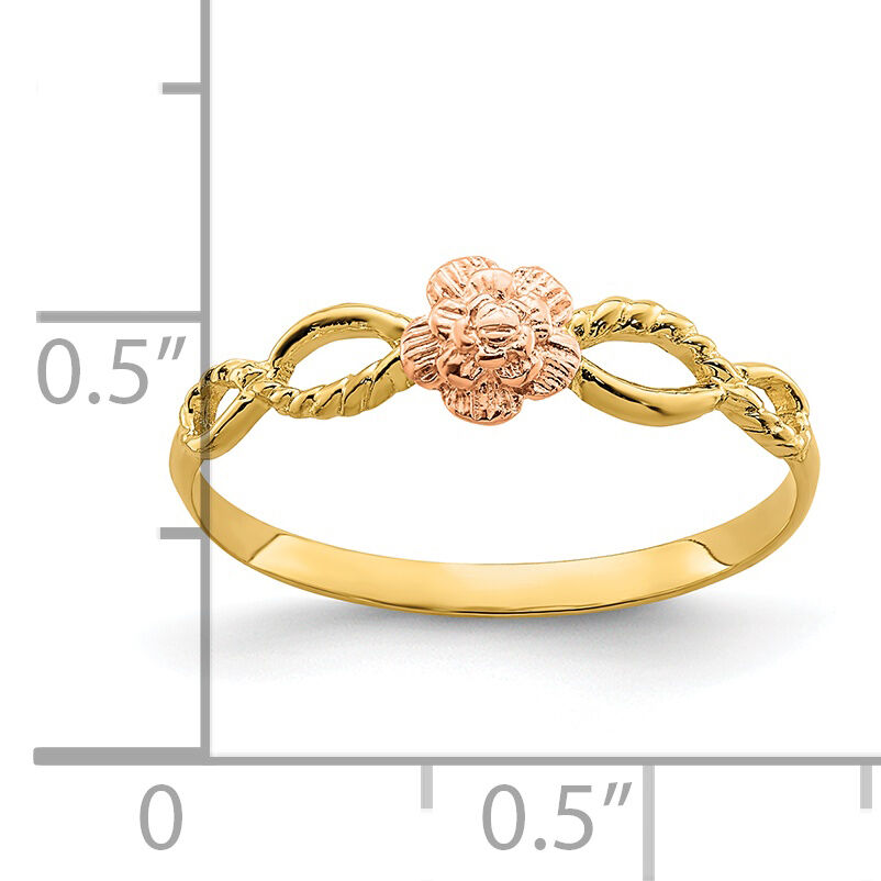 14k Two-Tone Flower Ring-R934