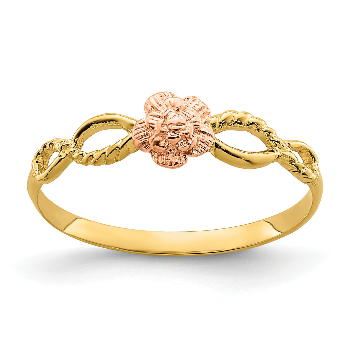 14k Two-Tone Flower Ring-R934