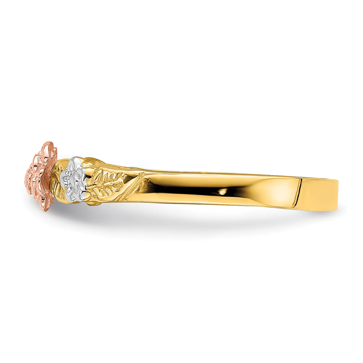 14k Two-Tone w/White Rhodium Flower Ring-R935