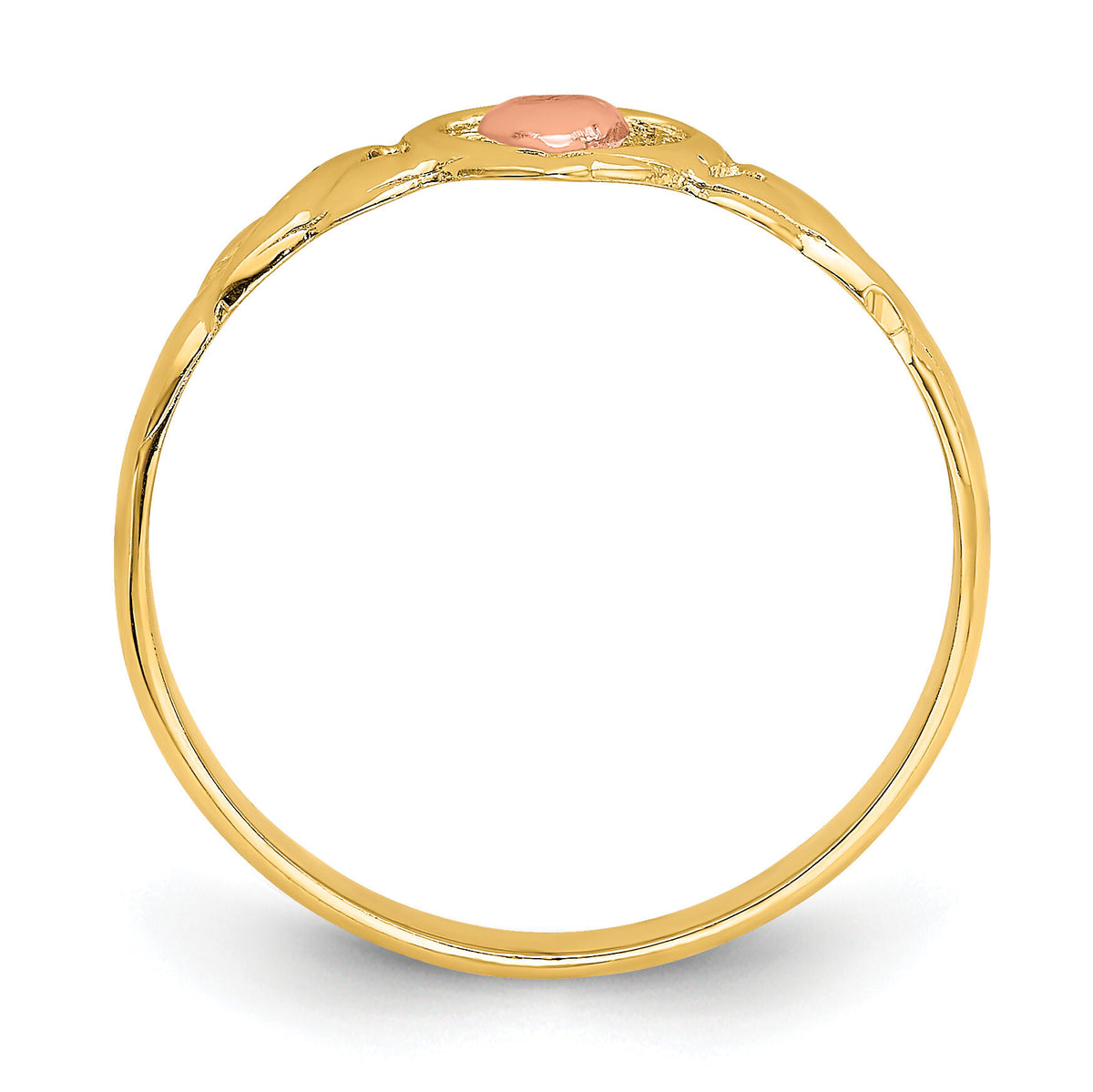 14k Two-Tone Polished Hearts Ring-R936