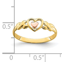 14k Two-Tone Polished Hearts Ring-R936