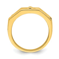 14k Polished Three Ridged Dome Ring-R943