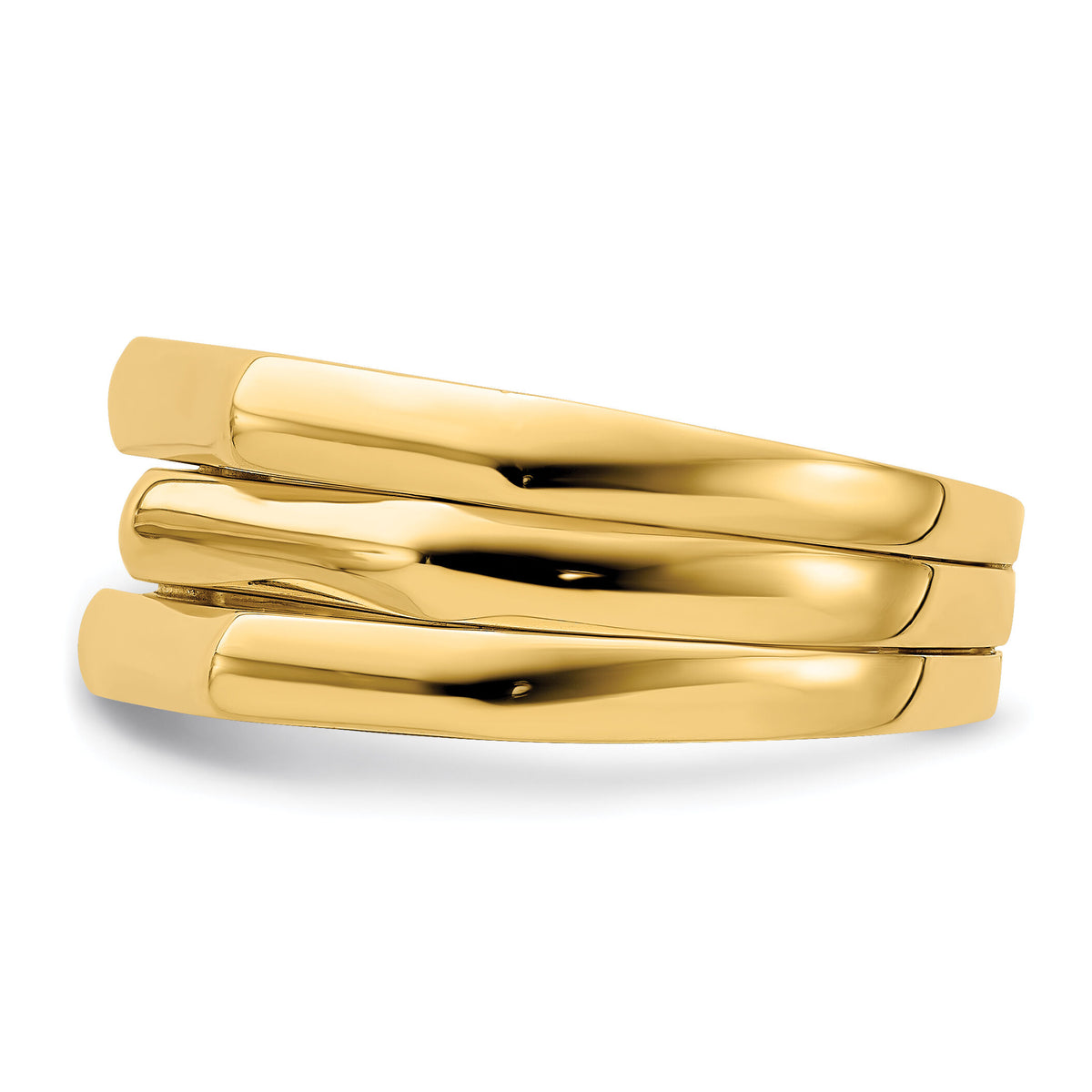 14k Polished Three Ridged Dome Ring-R943