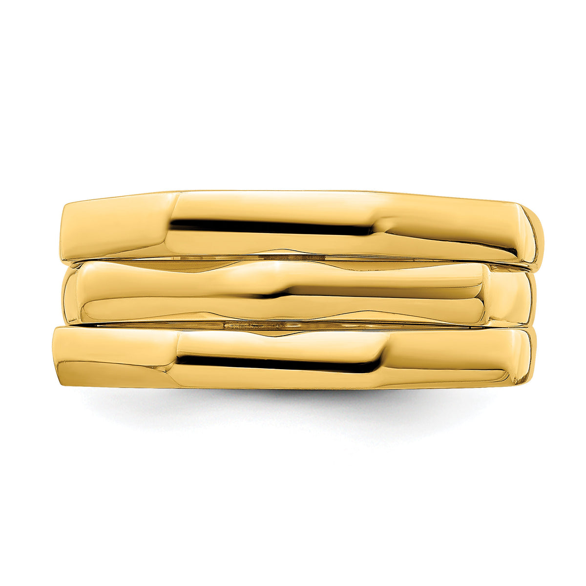 14k Polished Three Ridged Dome Ring-R943