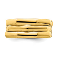 14k Polished Three Ridged Dome Ring-R943