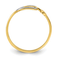 14k w/Rhodium Heart and Key Ring-R948