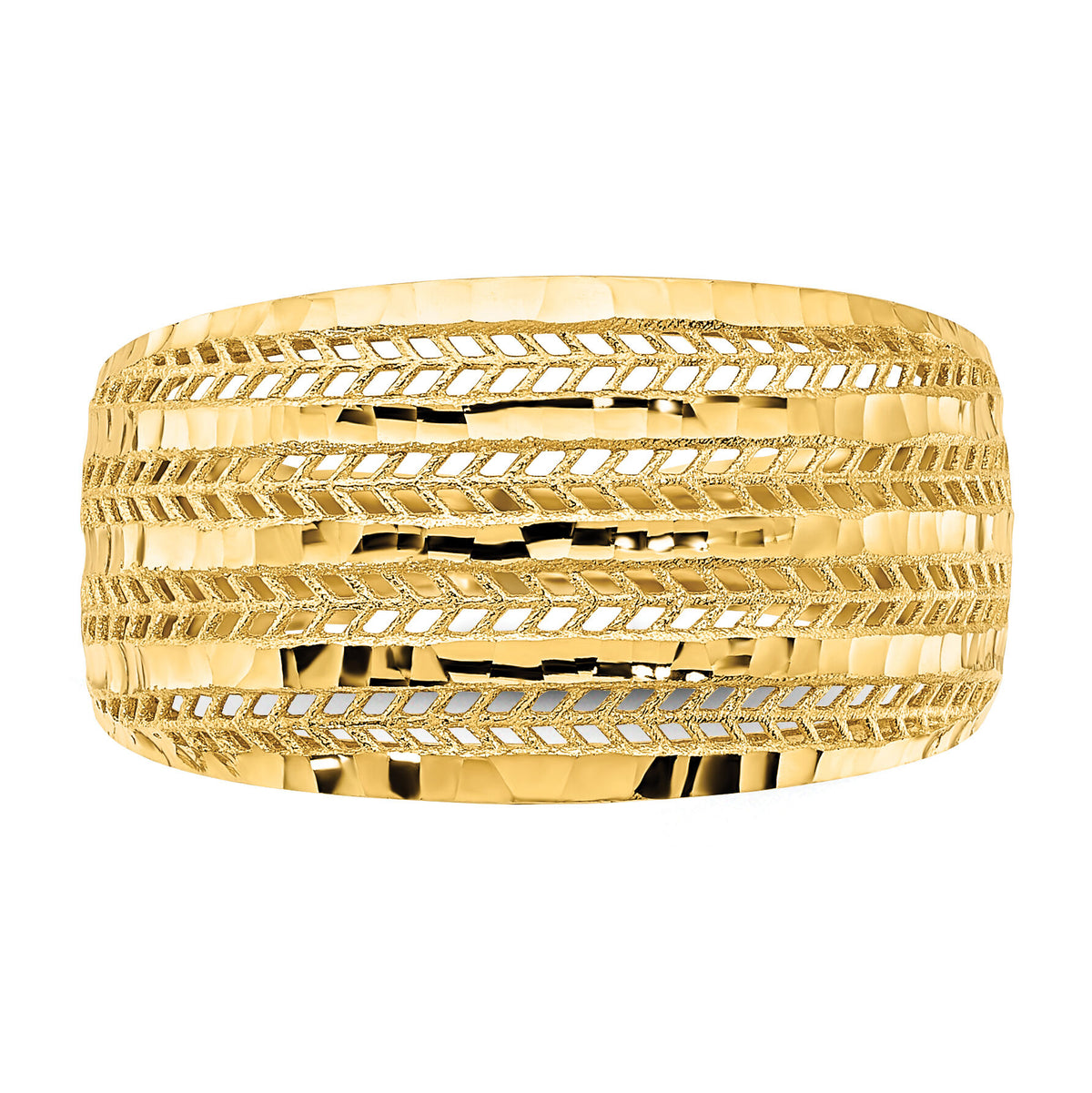 14K Polished Fancy Ring-R952
