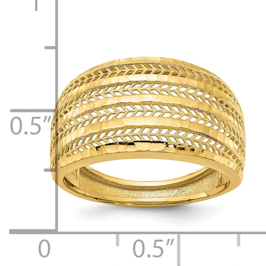 14K Polished Fancy Ring-R952