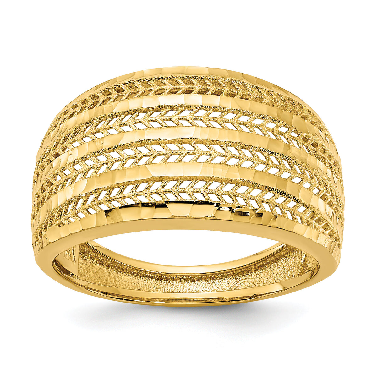 14K Polished Fancy Ring-R952