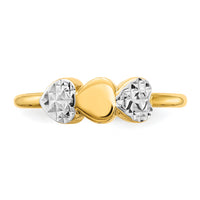 14K & White Rhodium D/C Hearts Ring-R953