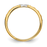 14K & White Rhodium CZ Heart Ring-R954