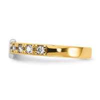14K & White Rhodium CZ Heart Ring-R954