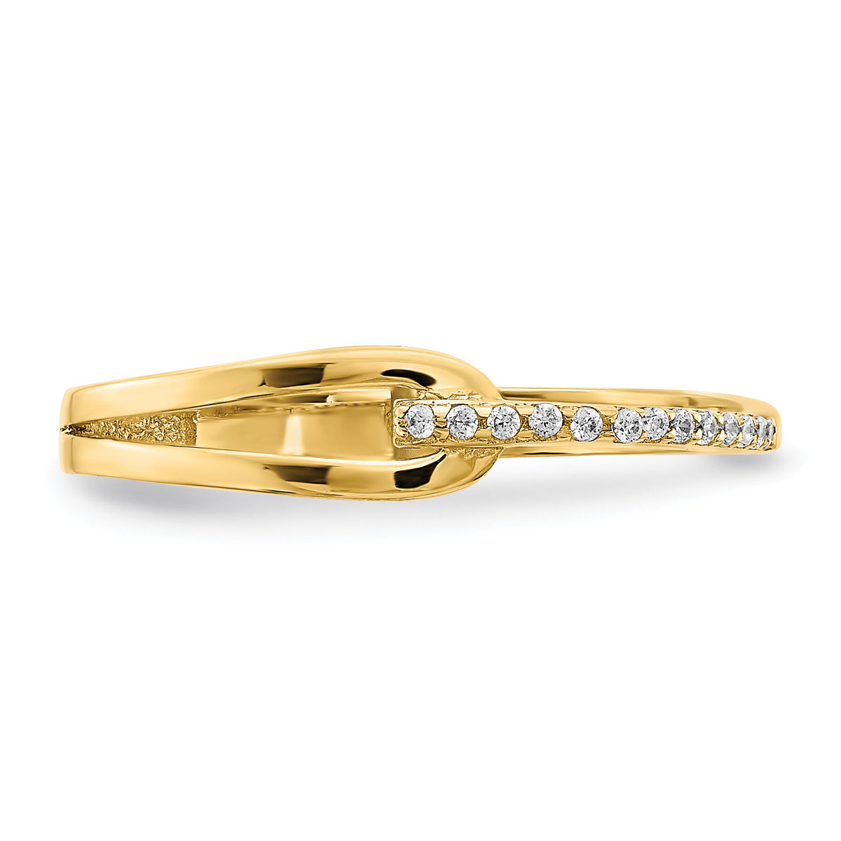 14K Polished Fancy CZ Ring-R955