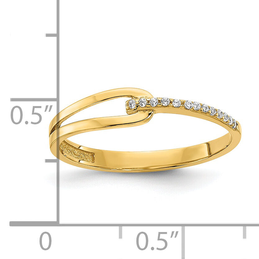 14K Polished Fancy CZ Ring-R955