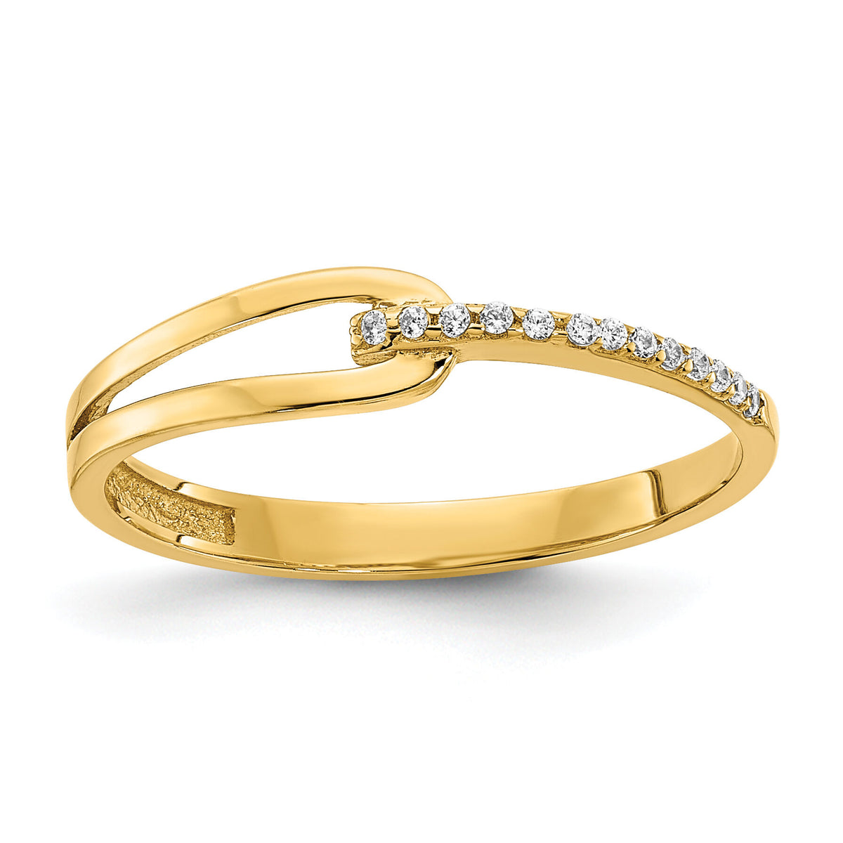 14K Polished Fancy CZ Ring-R955