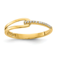 14K Polished Fancy CZ Ring-R955